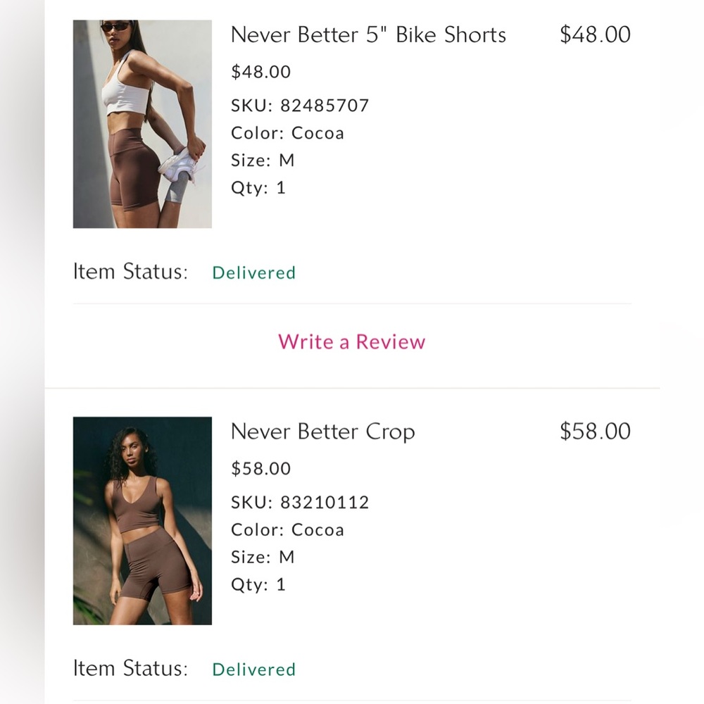 FP Movement Never Better Crop + 5 inch Bike Short Set in Brown, Medium